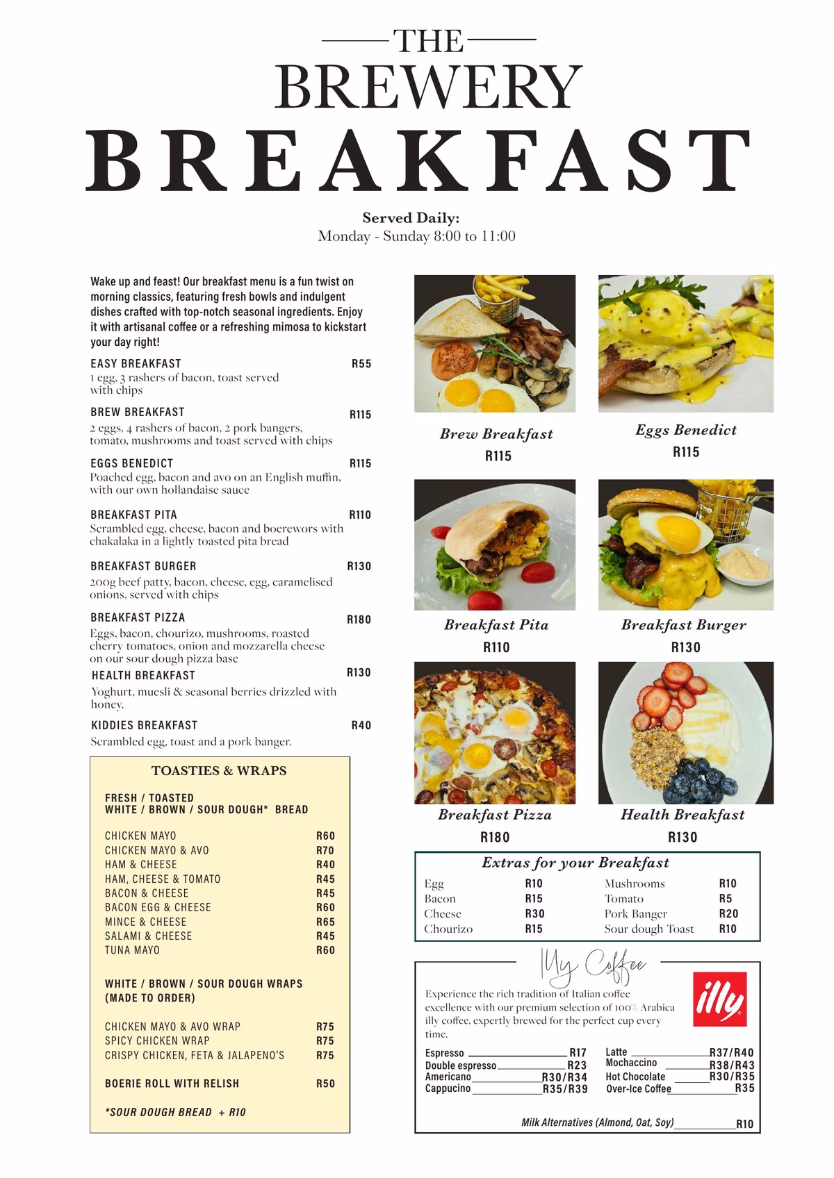 The Brewery Breakfast Menu